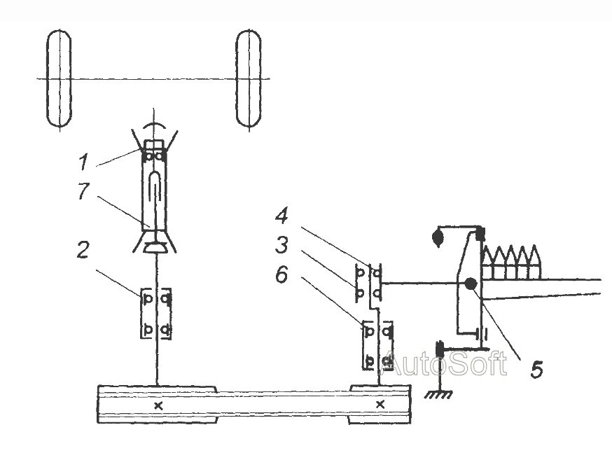 Схема кинематическая и расположения подшипников Бобруйскагромаш КС-Ф-2.1Б-4. Каталог 2003г.