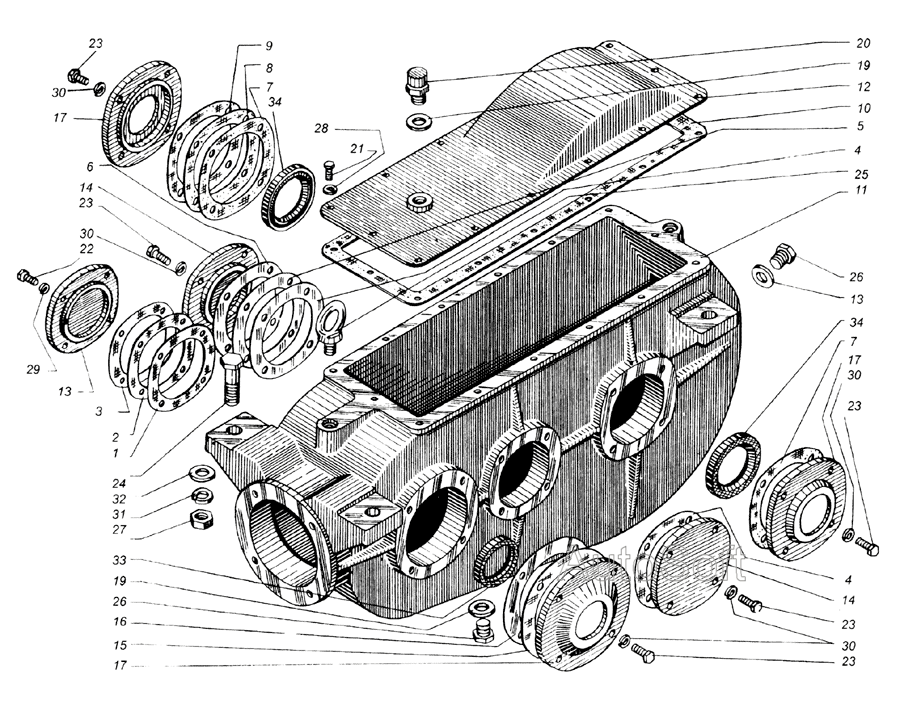 Корпус редуктора Бобруйскагромаш ПРТ-10. Каталог 2003г.