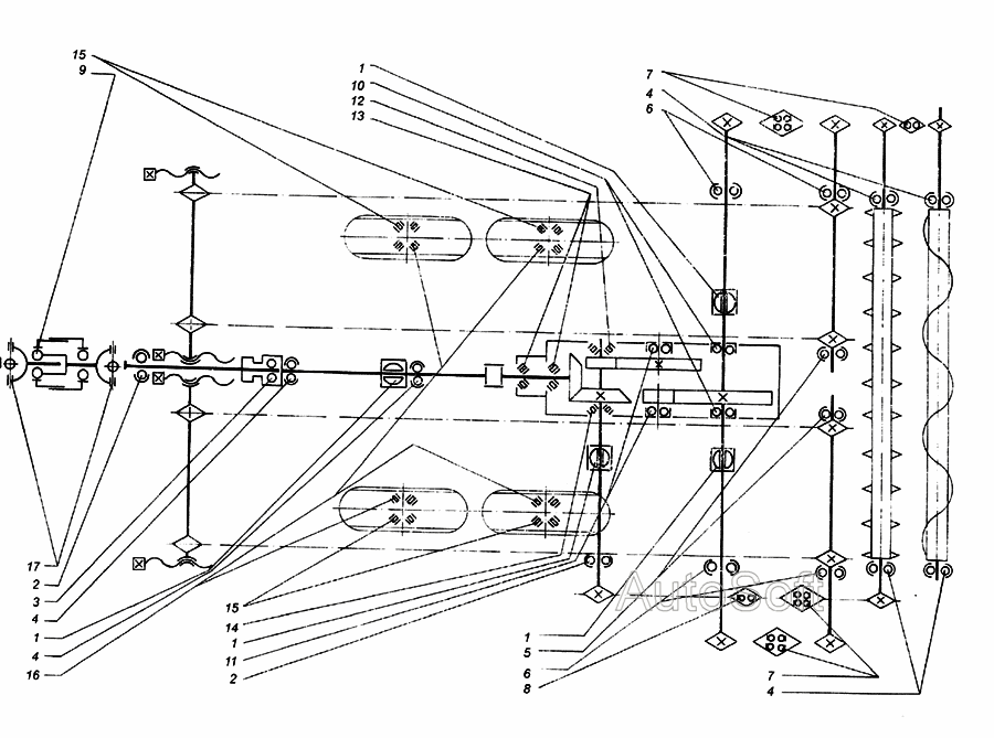 Схема расположения подшипников Бобруйскагромаш ПРТ-10. Каталог 2003г.