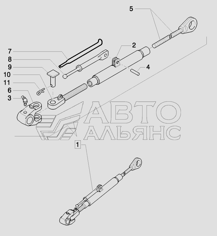 IMPLEMENT CARRIER WITH TELESCOPIC LINK ENDS CASE IH Puma-210. Каталог 2010г.