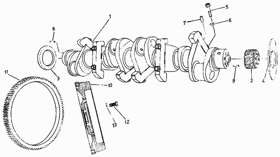 Коленчатый вал и маховик Fortschritt Е-281-С