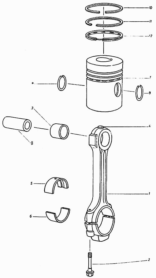 Шатун и поршень Fortschritt Е-281-С