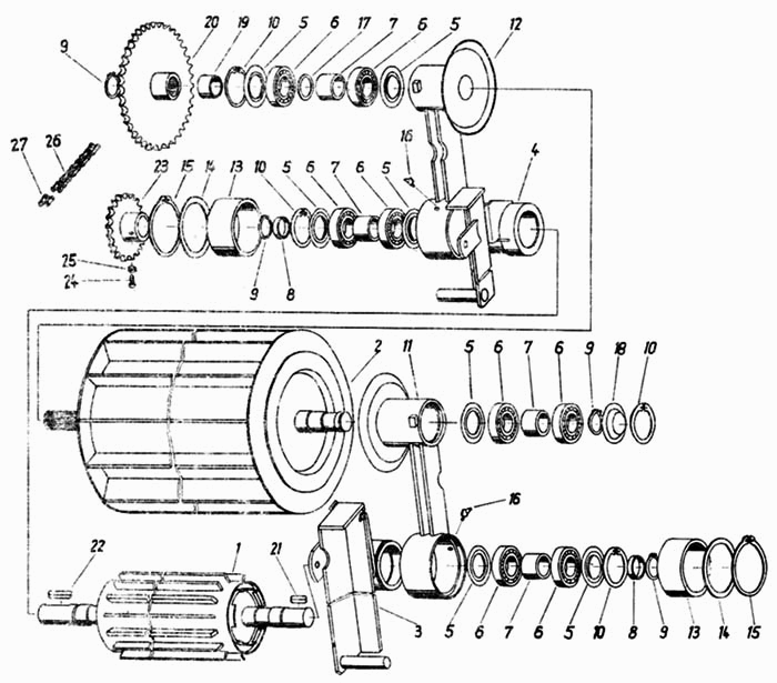 Прессующие валики, в сборе Fortschritt Е-281-С