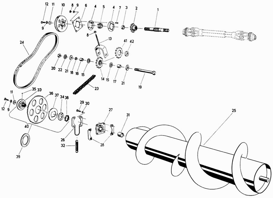 Транспортирующий шнек, приводной вал Fortschritt Е-281-С