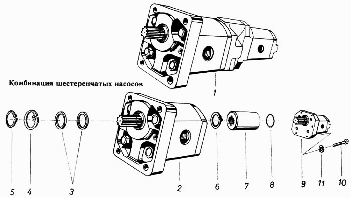 Комбинация шестеренчатых насосов Fortschritt Е-303