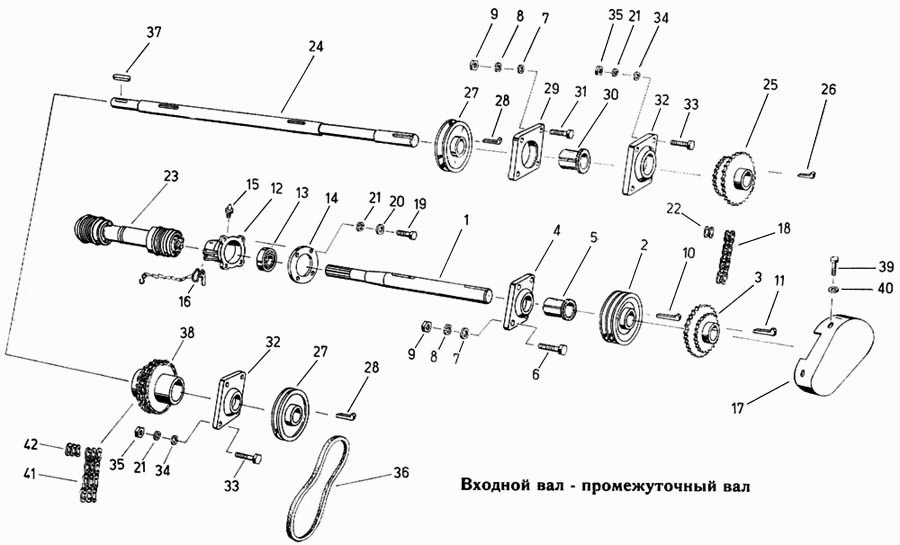 Входной вал – промежуточный вал Fortschritt Е-303