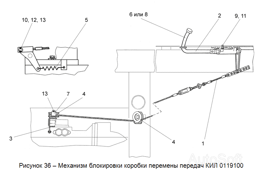 КИЛ 0119100-02 Механизм блокировки КПП Гомсельмаш КСК-100А-3. Каталог 2005г.