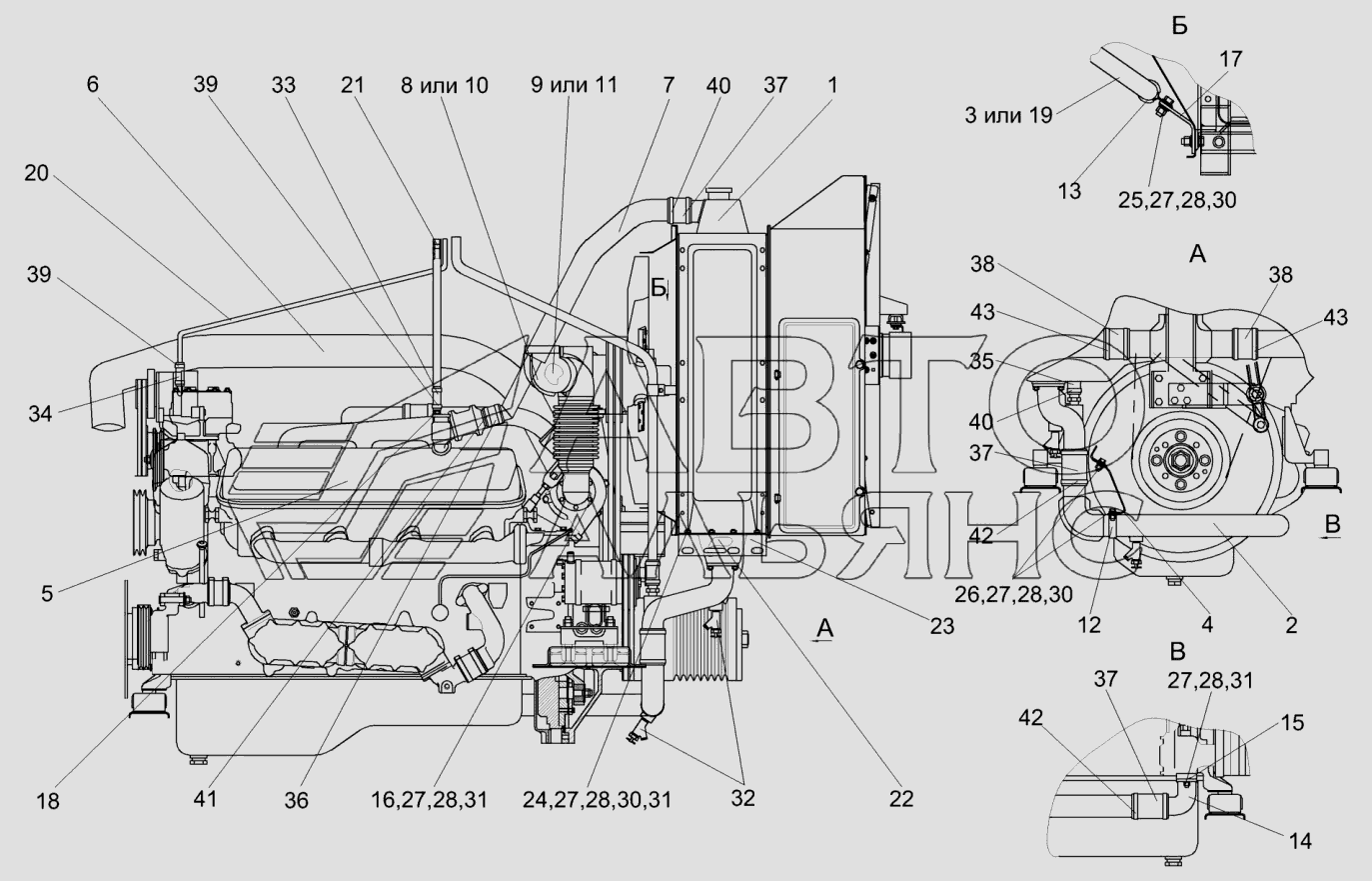 Установка двигателя ЯМЗ-238БК-3 УЭС-6-0400350 Гомсельмаш УЭС-2-280А. Каталог 2010г.
