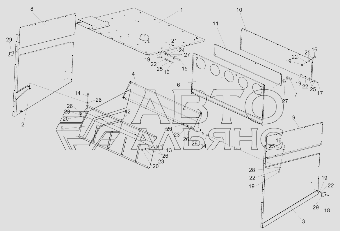 Капот КЗК-12-0228300В-02 Гомсельмаш КЗС-1218 часть 2. Каталог 2013г.