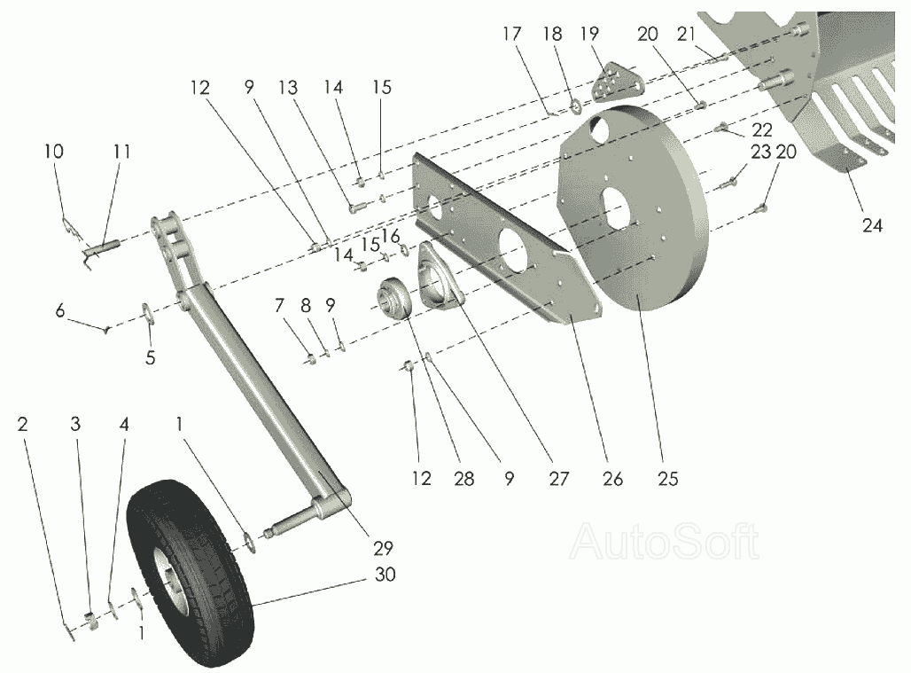 Боковина правая и колесо Клевер ППР-120 “Pelikan”. Каталог 2007г.