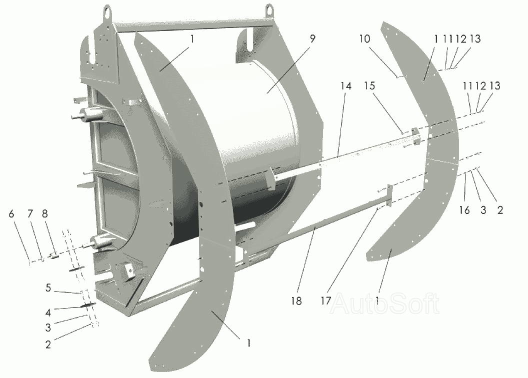 Рама задней камеры Клевер ППР-120 “Pelikan”. Каталог 2007г.