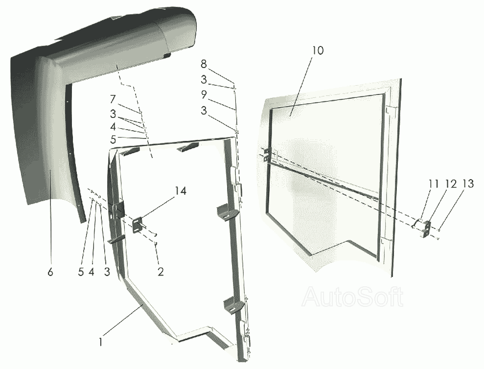 Ограждение переднее правое Клевер ППР-120 “Pelikan”. Каталог 2007г.