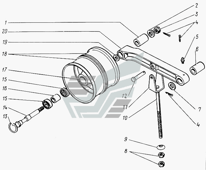 Шкив натяжной КД 3-19Б КЗК Енисей 1200