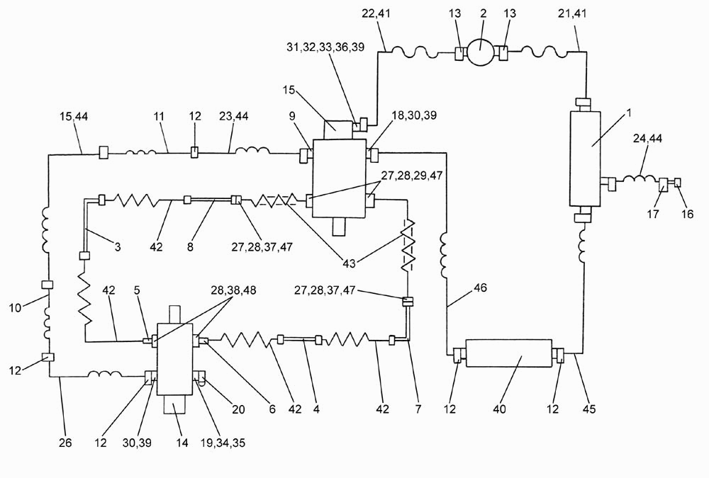 Схема соединений гидросистемы привода ходовой части КЗК КЗС-7. Каталог 2006г.