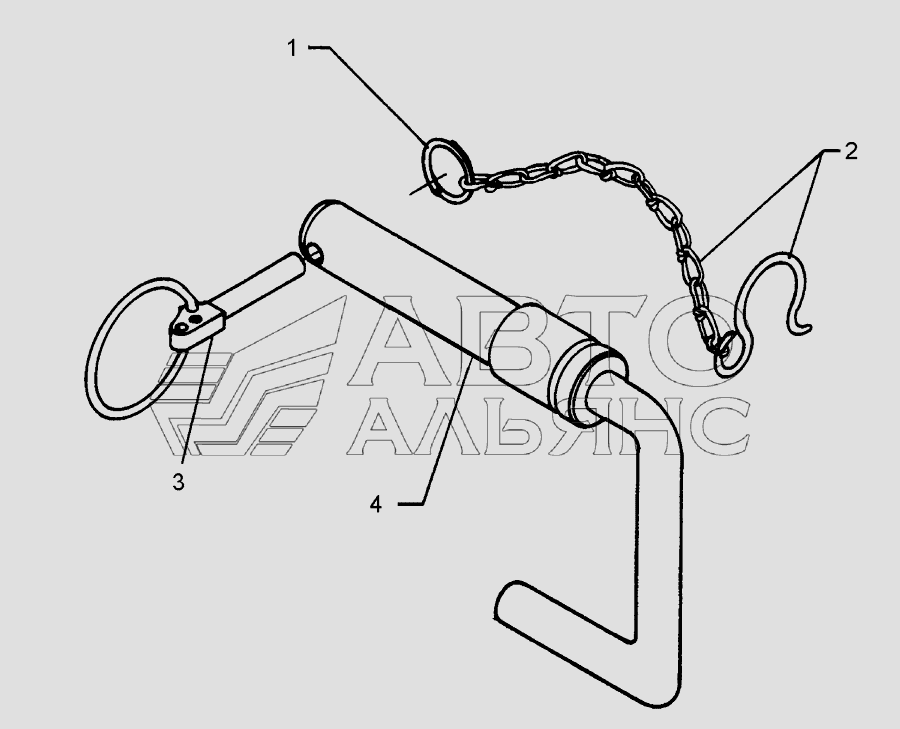 Top link pin with chain KAT2G D25,4/31,7×158 Lemken Smaragd 7/300. Каталог 2010г.