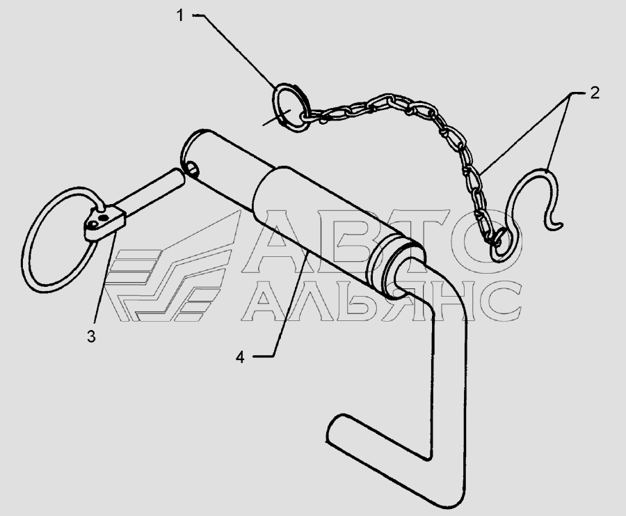 Top link pin with chain KAT3G D31,7/25,4×158 Lemken Smaragd 7/300. Каталог 2010г.