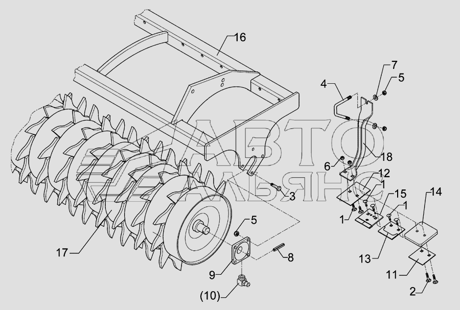 Packer roller, short scraper ZPW D500-2,0m Lemken Smaragd 9/400K. Каталог 2010г.