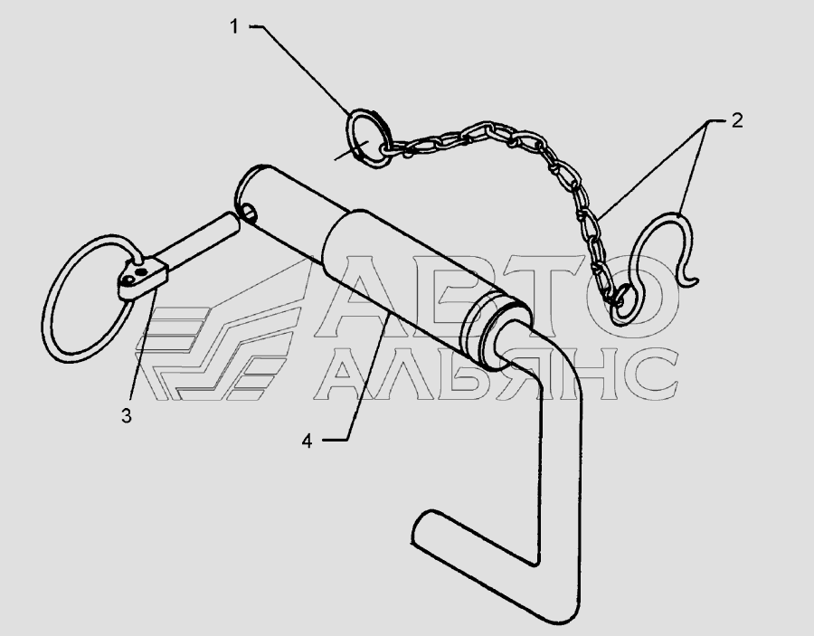 Top link pin with chain KAT3GL D31,7/25,4×173 Lemken Smaragd 9/400K. Каталог 2010г.