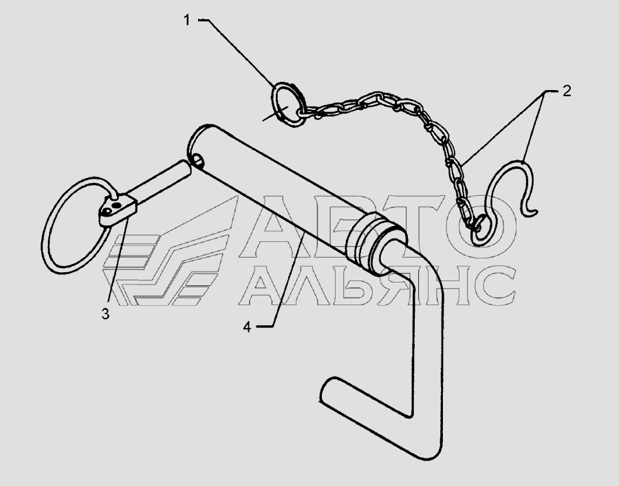 Top link pin with chain K700 D40/44,5×228 Lemken Smaragd 9/400K. Каталог 2010г.