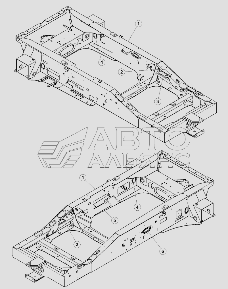 Основная рама и направляющие шлангов MacDon-M105. Каталог 2011г.