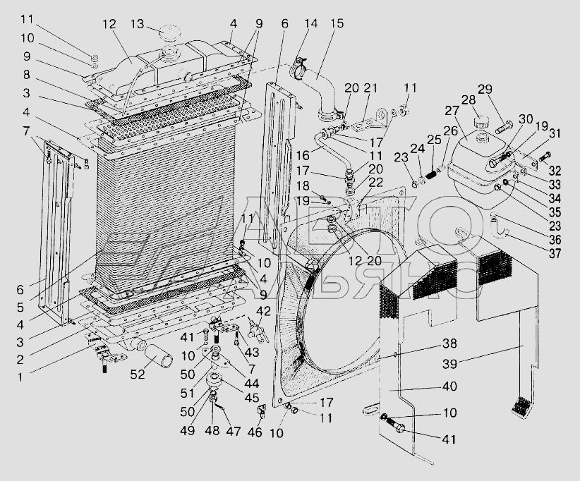 Радиатор водяной (для трактора «БЕЛАРУС-1221.3/1221В.3») МТЗ-1221. Каталог 2009г.