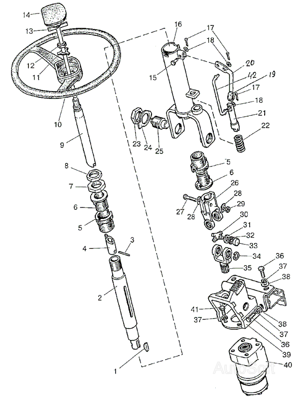Колонка рулевая (реверс) МТЗ-1222/1523. Каталог 2009г.