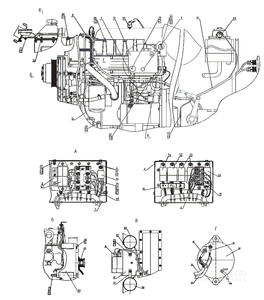 Электрооборудование двигателя (2522ДВ/2522.1/3022ДВ/3022.1) МТЗ-2522. Каталог 2010г.