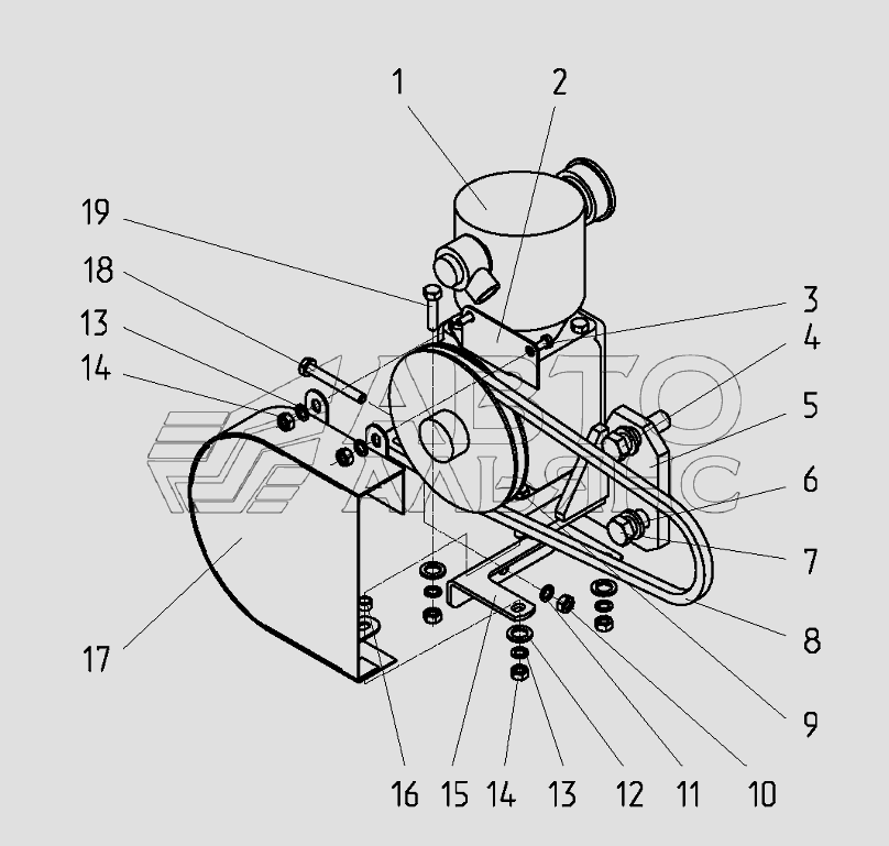 Установка компрессора (для тракторов «БЕЛАРУС-310.3/320/320.3/320.4») МТЗ-310, 320, 321. Каталог 2011г.