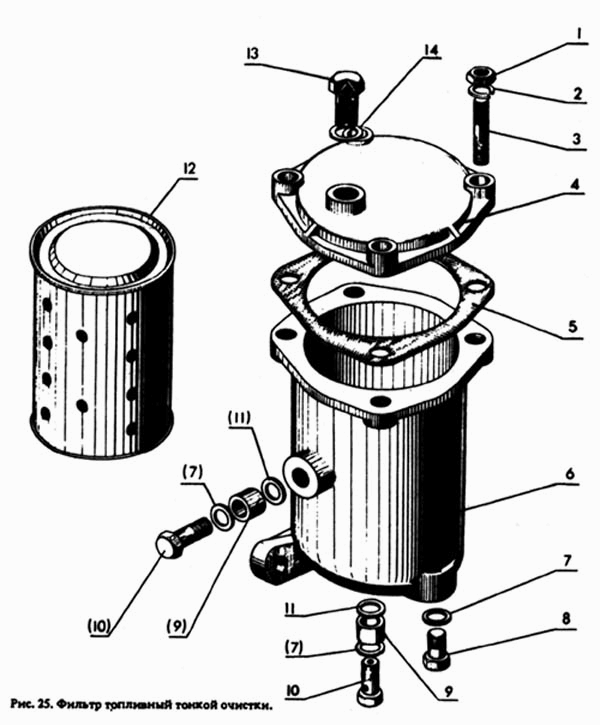 Фильтр топливной тонкой очистки МТЗ-80. Каталог 1998г.