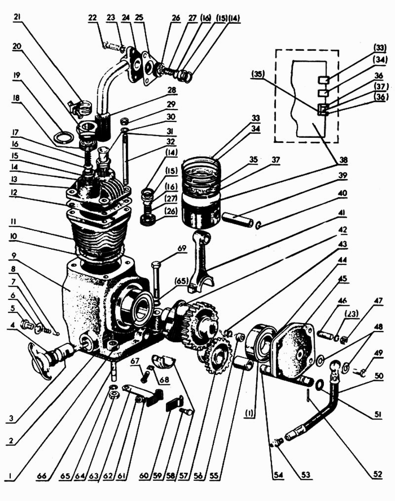 Компрессор и установка компрессора МТЗ-80. Каталог 1998г.