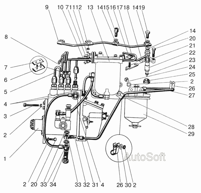 Топливные трубопроводы. Установка топливной аппаратуры МТЗ-923. Каталог 2008г.