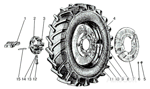 Колеса задние, ступицы задних колес МТЗ-900/920/950/952. Каталог 2009г.