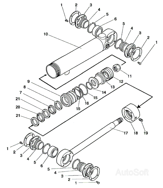 Гидроцилиндр Ц63 (63×30-200) МТЗ-900/920/950/952. Каталог 2009г.