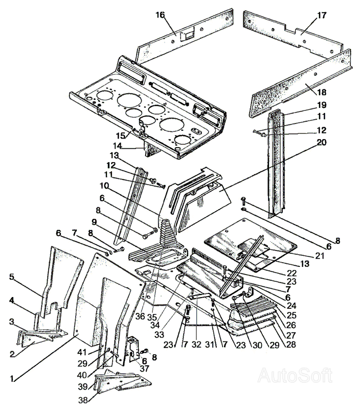 Пол кабины МТЗ-900/920/950/952. Каталог 2009г.