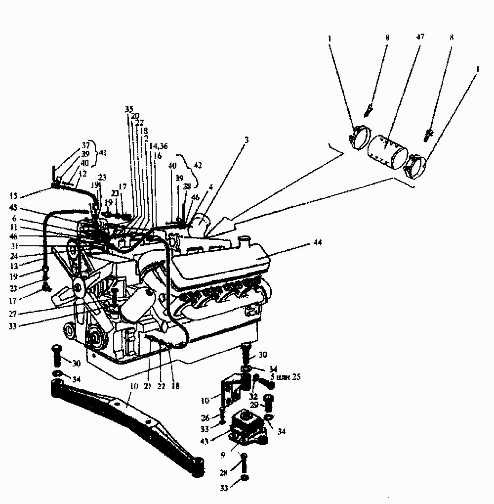 Двигатель в сборе ПТЗ K-744P1. Каталог 2001г.