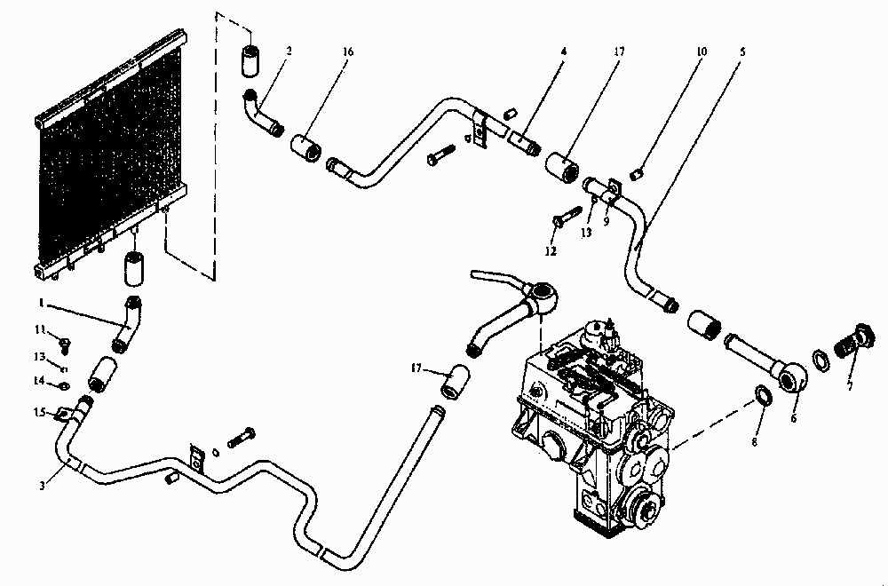 Система охлаждения коробки передач ПТЗ K-744P1. Каталог 2001г.