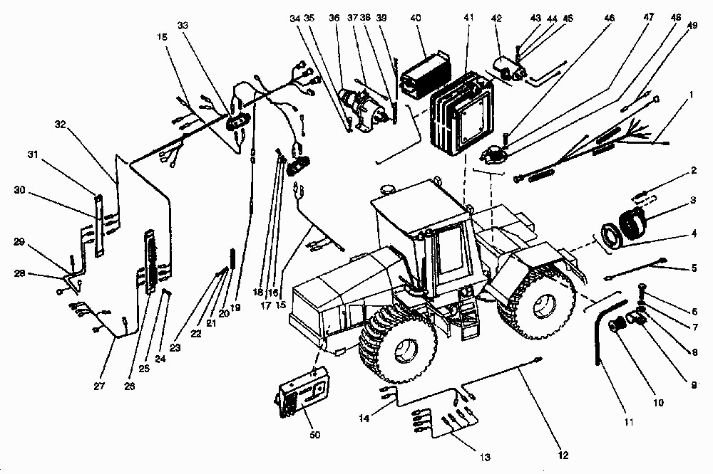 Электрооборудование передней и задней полурамы ПТЗ K-744P1. Каталог 2001г.