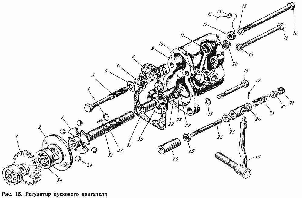 Регулятор пускового двигателя ЮМЗ-6Л. Каталог 1991г.