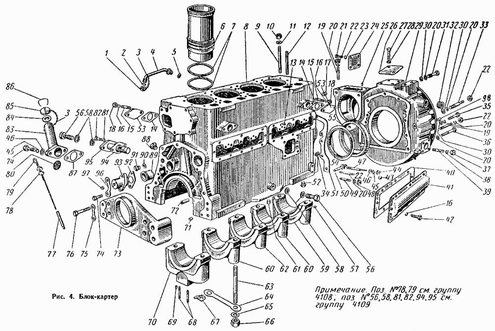 Блок-картер ВгТЗ ДТ-75М. Каталог 1996г.