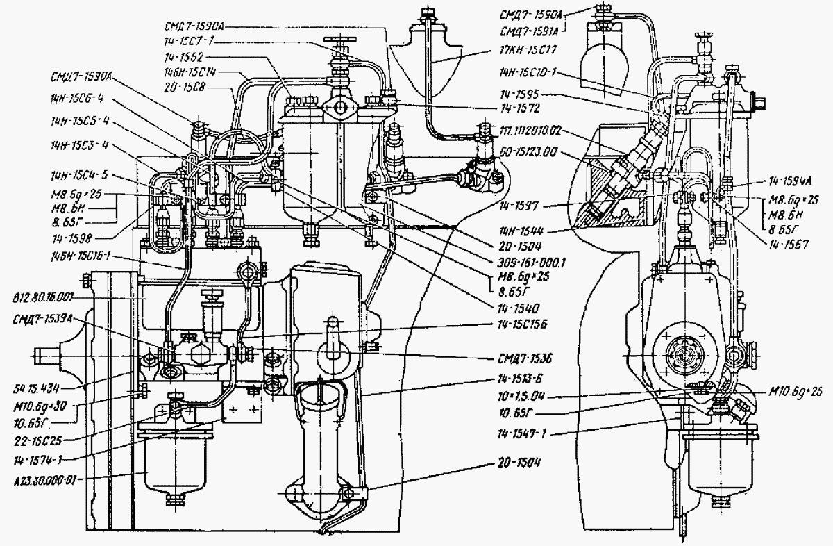 Система топливная ВгТЗ ДТ-75Н. Каталог 1987г.