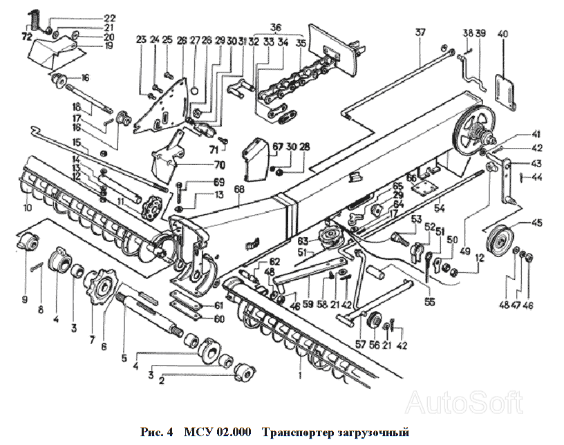 МСУ 02.000 Транспортер загрузочный Воронежсельмаш МС-4,5. Каталог 2006г.