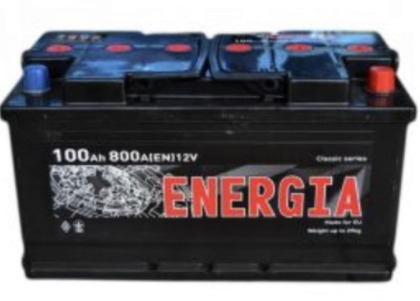 Акумулятор 100Ah Єв (-/+) ENERGIA (800EN) (352х175х190)