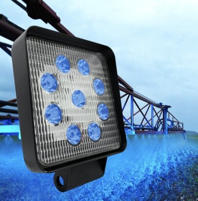 Фара LED квадратна 27W/15 (9х3W) СИНЕ СВІТЛО 1600lm 28мм (JFD-1139В) (GF-009В03С) - Фото 1