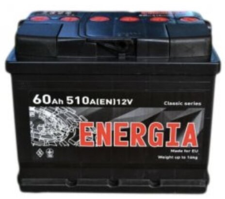 Акумулятор 60A Єв (-/+) ENERGIA (510EN) (242х175х190) - Фото 1