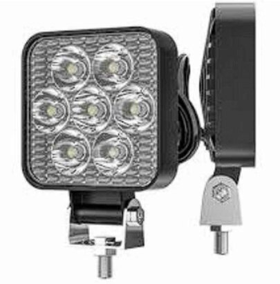 Фара 7LED квадратная mini (9-80V) chip 3030 IP65 (64х64х20) KHIM2088 - Фото 1