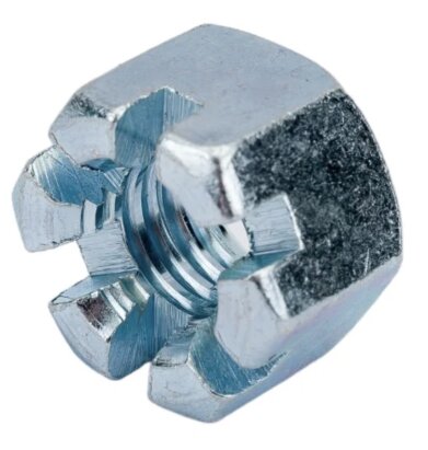 Гайка М20 (шт) х1,5 DIN 937 кл.м.8.8 корончаста низька - Фото 1