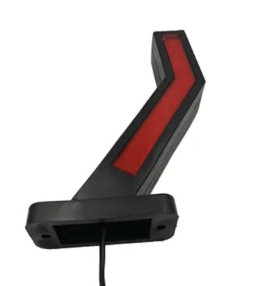 LED габаритний ліхтар TP99-56-08 (24В, L=160) «ріжок» КУТОВИЙ червоно-білий (Tempest) - Фото 1