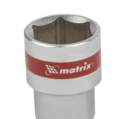 Головка торцевая, 22 мм, 6-гранная, CrV, под квадрат 1/2", хром., МТХ MASTER (131229) - Фото 1